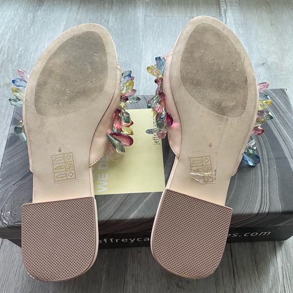 Jeffrey Campbell Glimmer Slide Sandals in Natural Pastel Multi - Picture 4 of 13